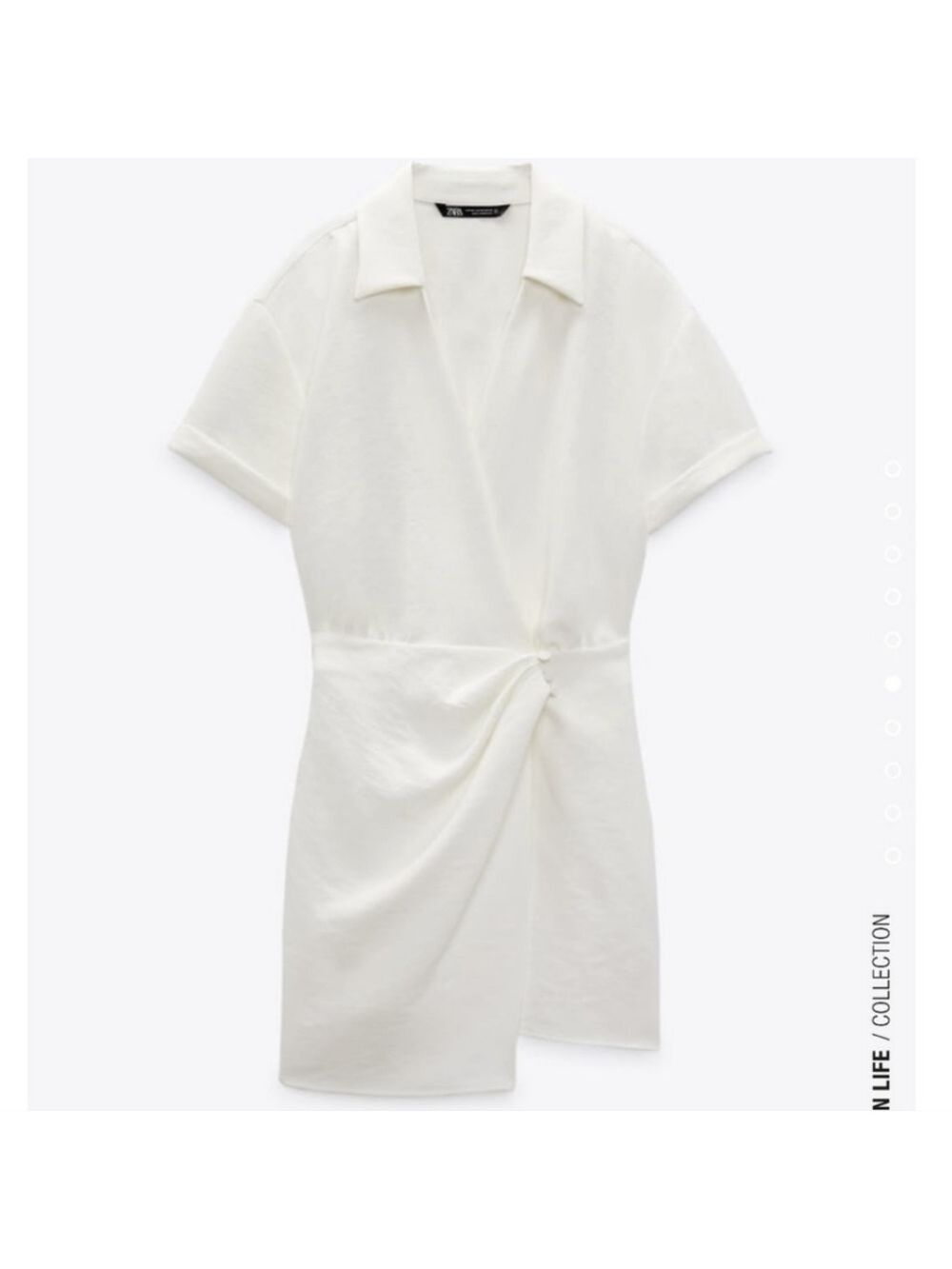 NWT Zara Faux Wrap Front White Dress - Picture 7 of 8